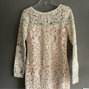 Tadashi Shoji Lace Overlay Gown